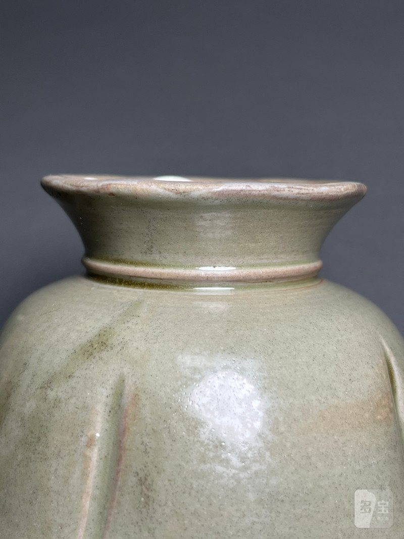 明或明以前  青釉花口高足杯 - 图11